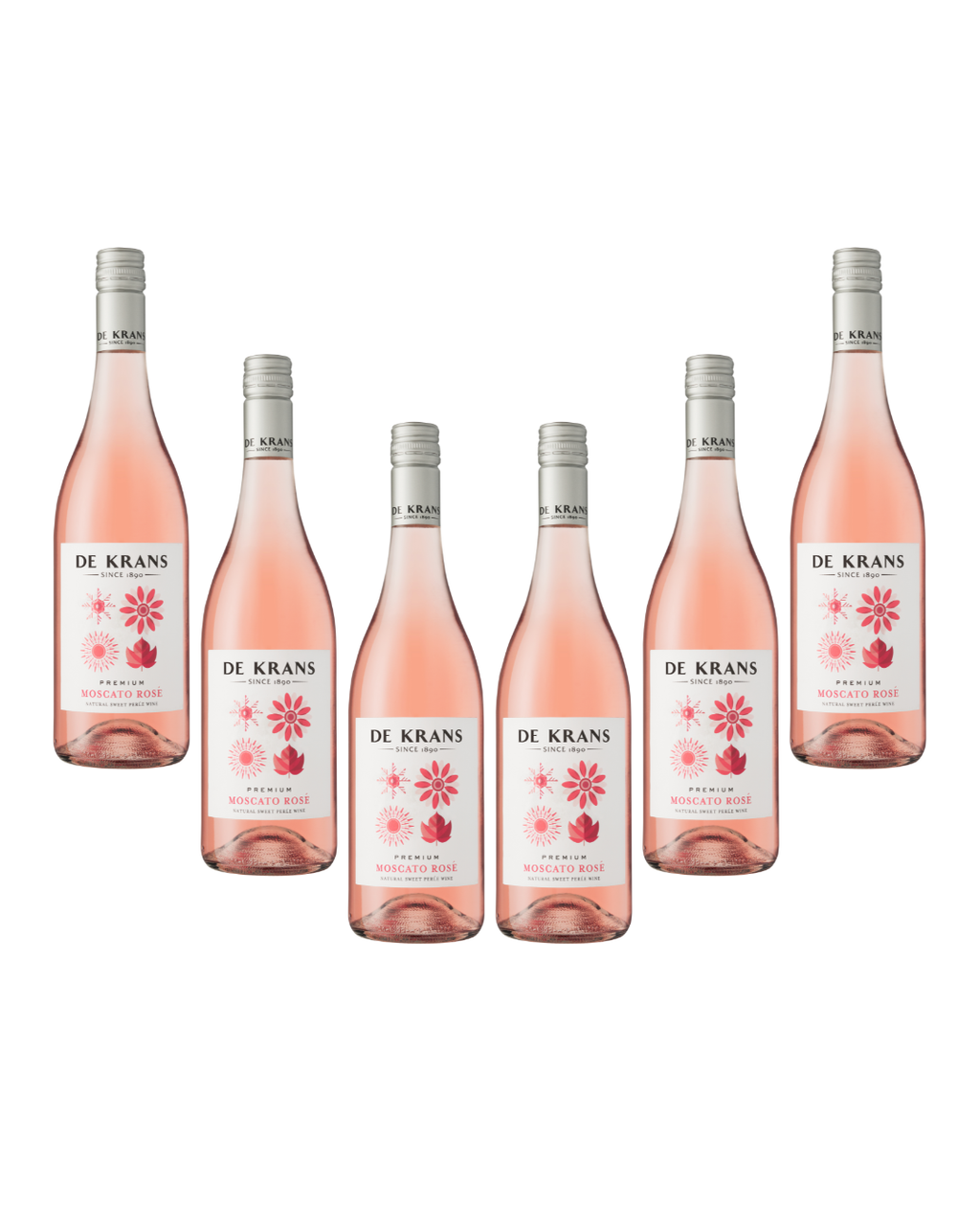 De Krans Premium Moscato Rosé Perlé 2025 - 6 x 750ml Bottles
